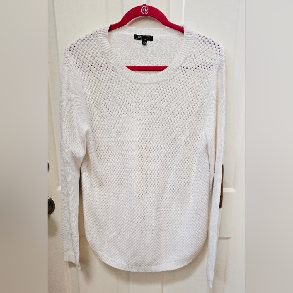 Lety & Me White Knit Women Sweater Size L-NWOT